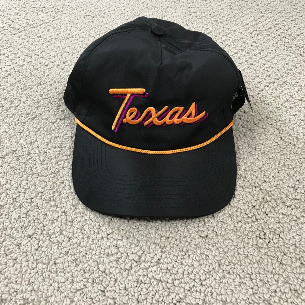 Bad Birdie Texas Golf Rope‎ Hat Mens Black Snapback Script Logo Cap New NWT